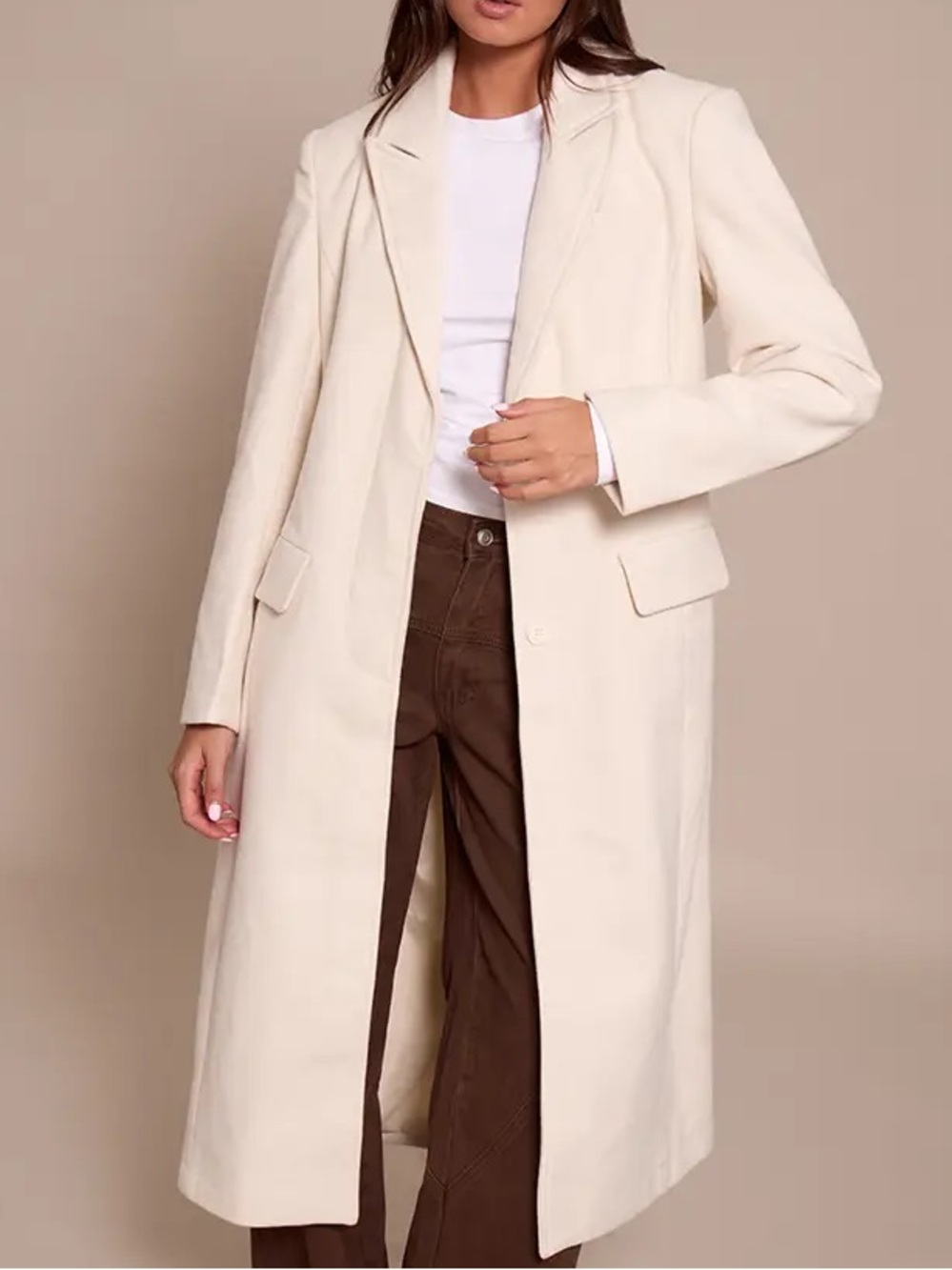 NWT ‼️ Forever 21 Cream Longline Trench Coat Blazer